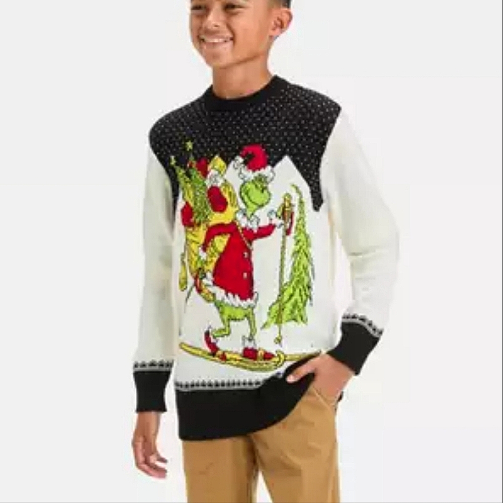 NEW THE GRINCH Boys Ugly Christmas Sweater size XS